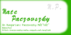 mate paczovszky business card